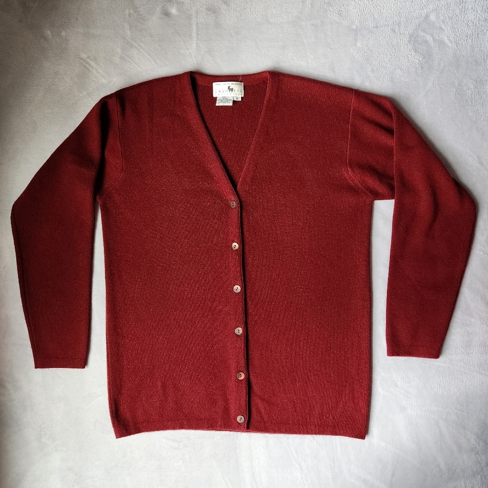 100% Cashmere Button Up Oversized Cardigan Vintage Saks Fifth Avenue, Medium